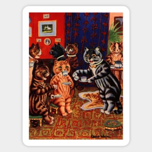 Cats Tea Party by Louis Wain Sticker